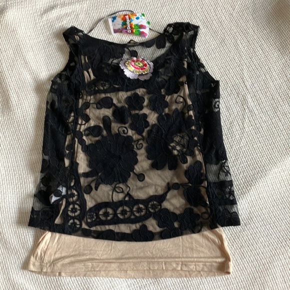 Desigual floral tank with tan tank under! - Picture 5 of 7